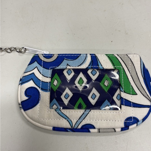 Vera Bradley White Pouch with Blue and Green Swirls - Picture 2 of 3